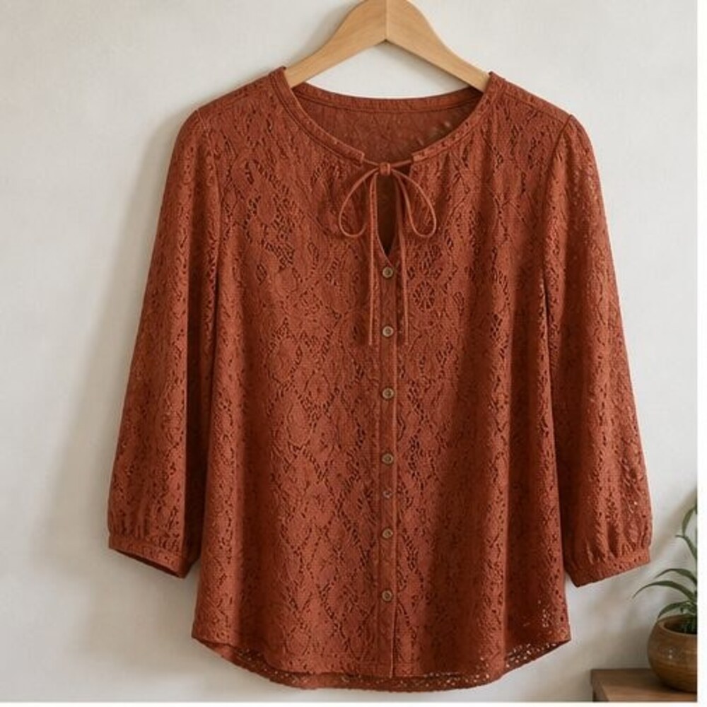 Rust Peplum Top